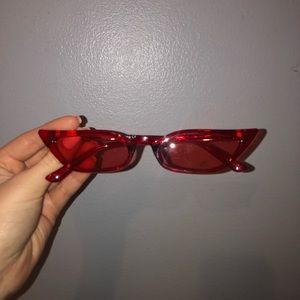 Funky red glasses